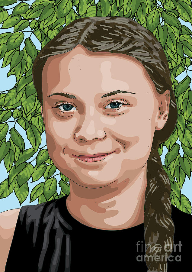 Greta Thunberg Painting by Claire Huntley - Fine Art America