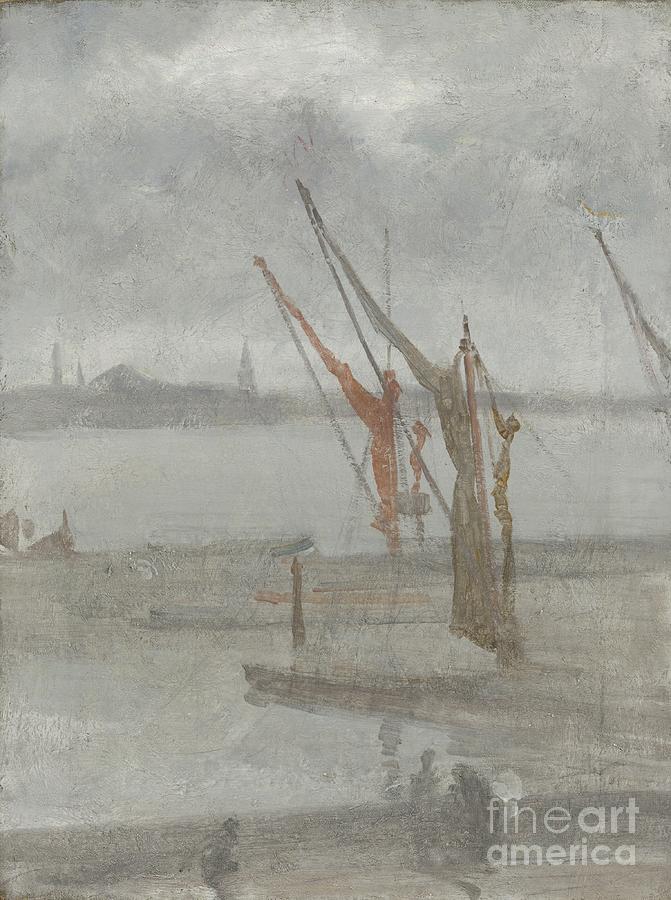 James Abbott Mcneill Whistler Painting - Grey And Silver: Chelsea Wharf, C.1864-68 by James McNeill Whistler