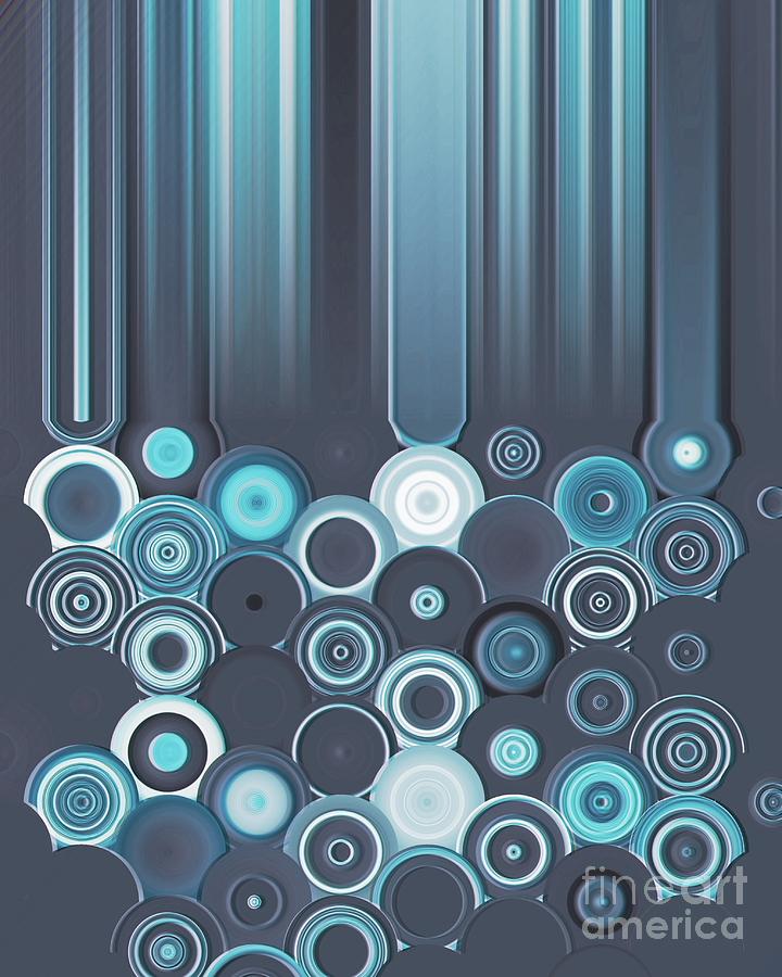 Grey And Turquoise Geometric Design Digital Art by Rachel Hannah