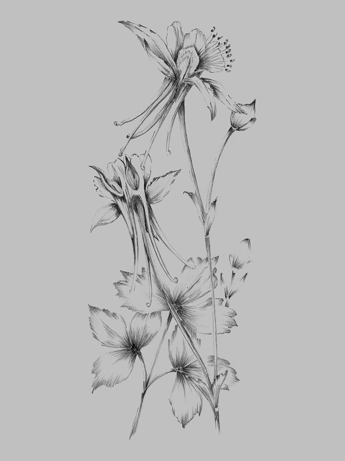 Flower Drawing II Spiral Notebook by Naxart Studio - Fine Art America