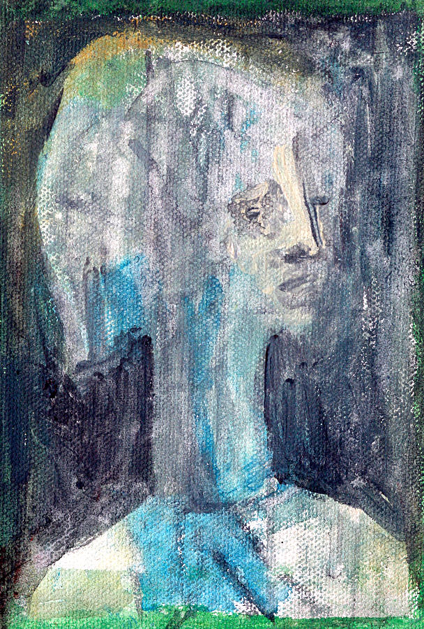 Grey Girl Portrait Painting by Edgeworth Johnstone