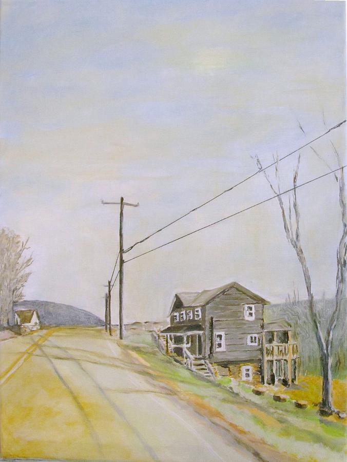 Landscape Painting - Grey House on Benezette Road by Rosita Pisarchick Landscape Painting - Grey House on Benezette Road by Rosita Pisarchick
