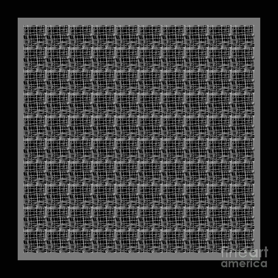 Grey Lace on Grey Black Frame for Pillows Digital Art by Delynn Addams