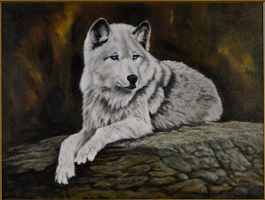 Grey Wolf Painting by Charles Berry