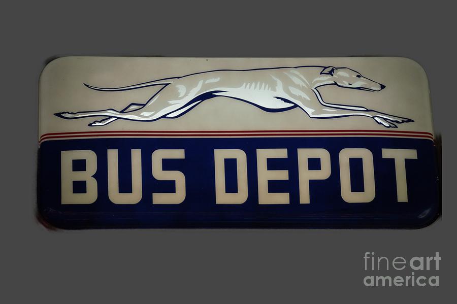 City Photograph - Greyhound Bus Sign by Paul Lindner