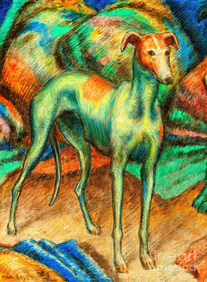 Greyhound the Whippet Painting by Peter Ogden