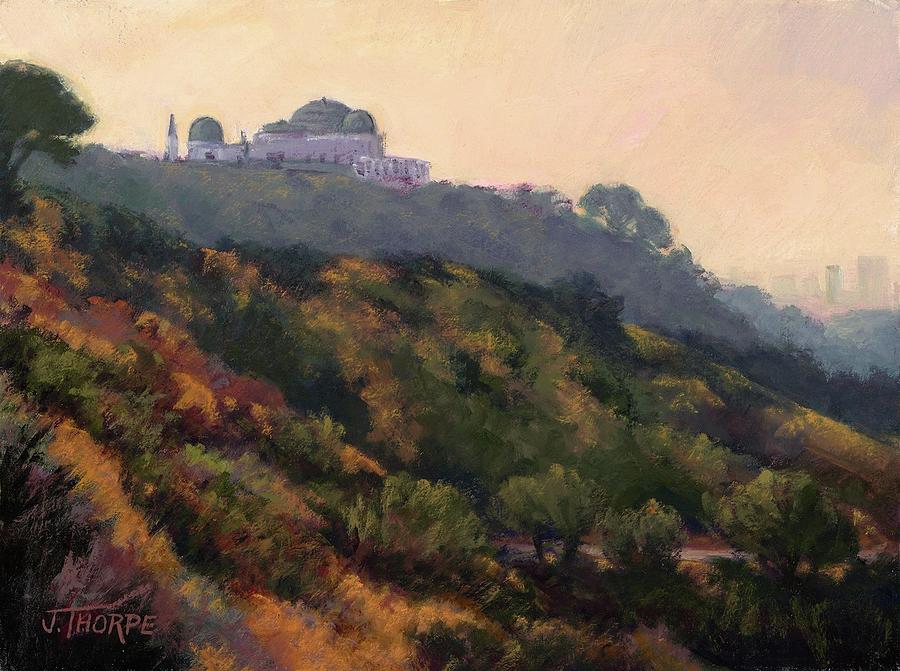 Griffith Park Observatory- Late Morning Painting by Jane Thorpe