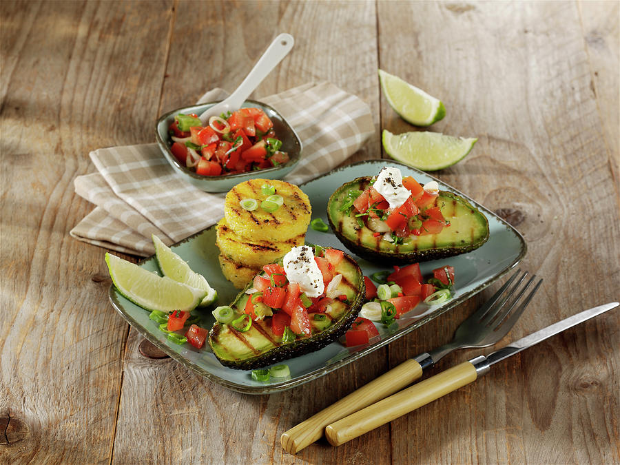 Grilled Avocado With Tomato Salsa Photograph by Photoart / Stockfood Studios
