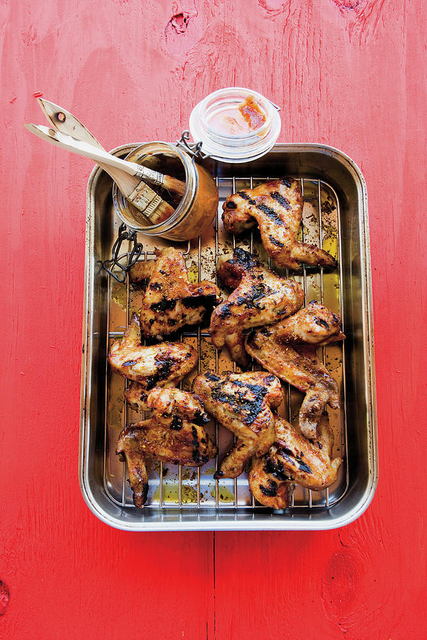 Grilled Caribbean Bbq Chicken Wings Photograph by Michael Wissing