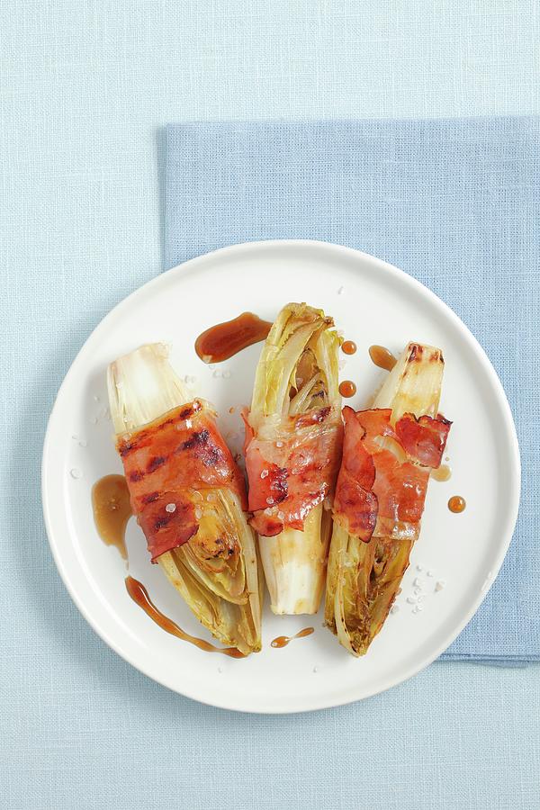 Grilled Chicory With Smoked Ham And A Honey And Balsamic Sauce Photograph by Castilho, Rua