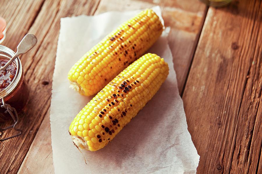 Grilled Corn On The Cob Photograph by George Blomfield