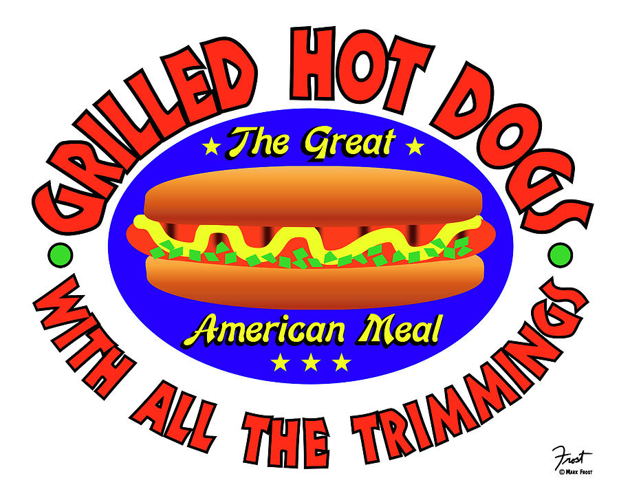 Food Digital Art - Grilled Hot Dogs by Mark Frost