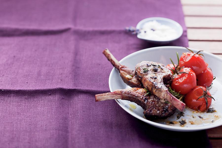 Grilled Lamb Chops With Tomatoes Photograph by Eising Studio - Food Photo & Video