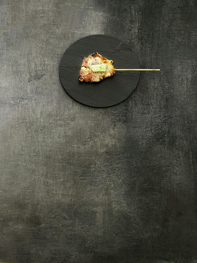 Grilled Meat Kushi On A Wooden Stick Photograph by Mikkel Adsbl
