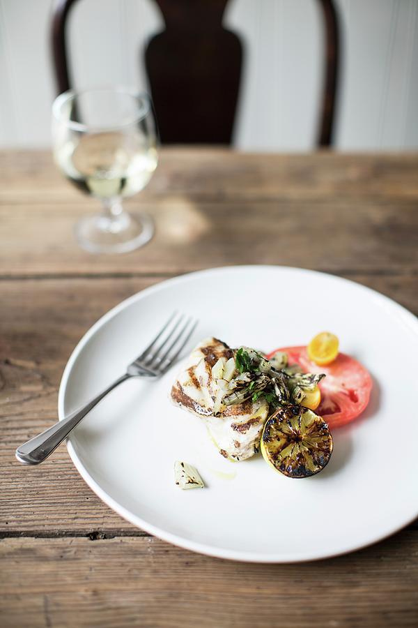 Grilled Monkfish With Chimi-churri Photograph by Helen Cathcart