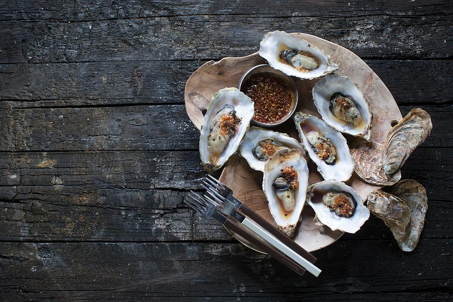 Grilled Oysters seen From Above Photograph by Jalag / Joerg Lehmann