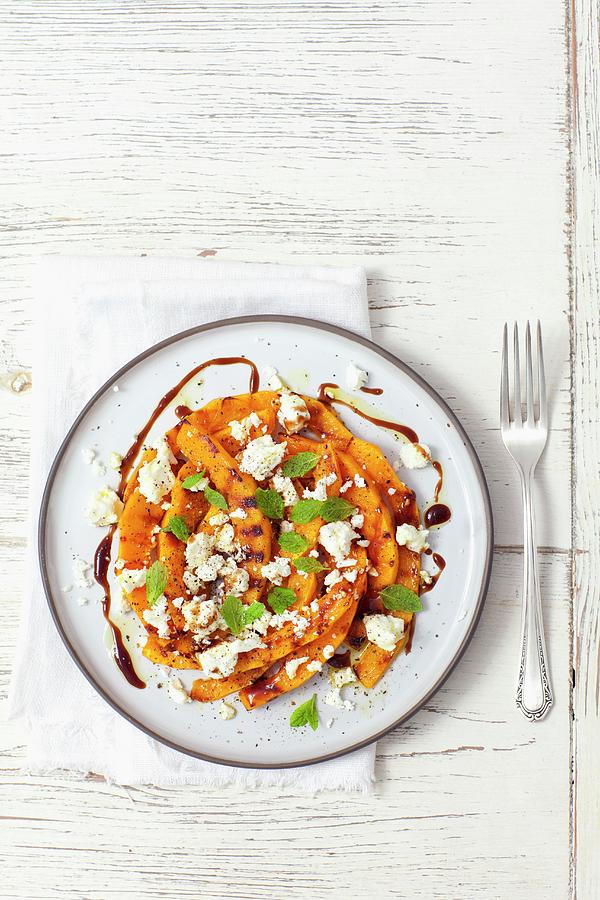 Grilled Pumpkin With Feta Cheese And Balsamic Dressing Photograph by Rua Castilho