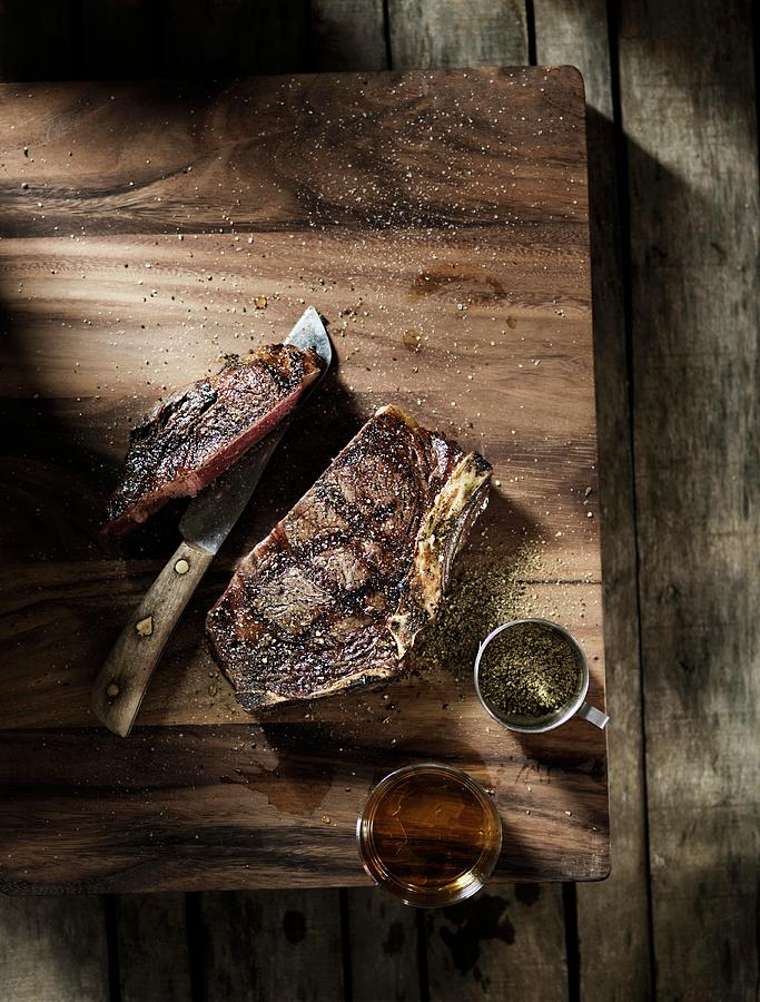 Grilled Ribeye Steak, Sliced Photograph by Jalag / Markus Bassler