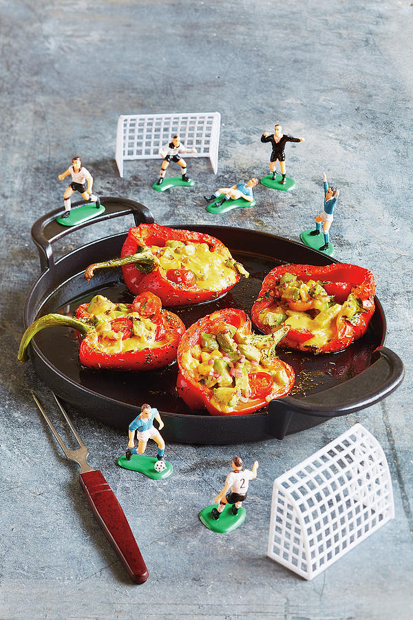 Grilled, Stuffed Peppers football Evening Photograph by Tre Torri