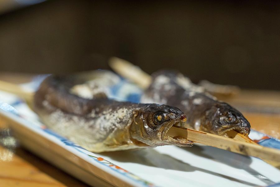 Grilled Trout At The Robata Grill Restaurant In Hakobune, Japan Photograph by Jalag / Markus Kirchgessner