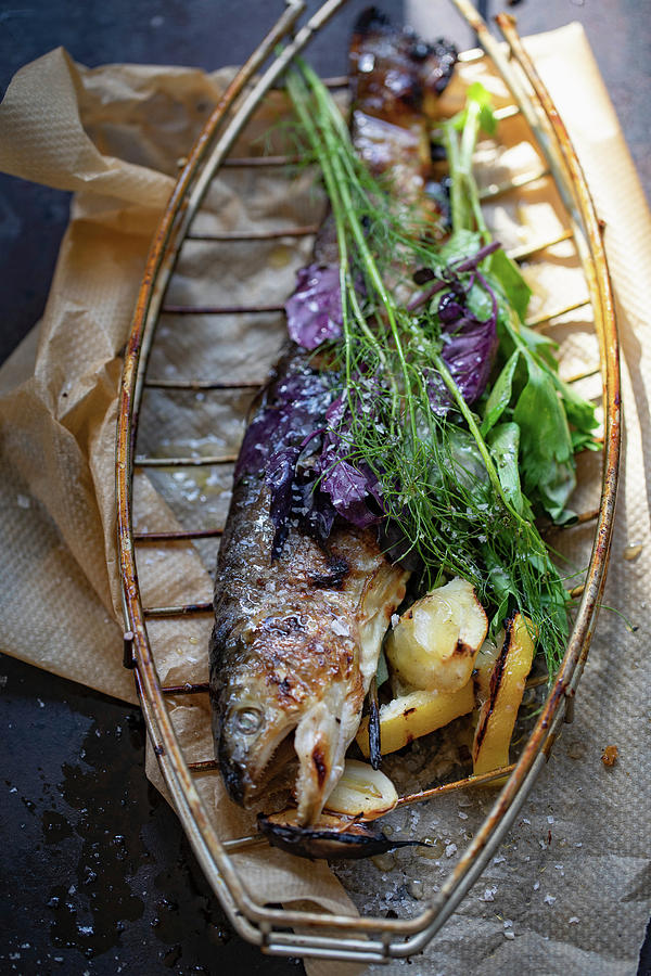 Grilled Trout With Herbs Photograph by Eising Studio