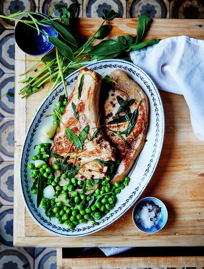 Grilled Veal Chops, Fresh Peas With Sage Photograph by Balme | Pixels