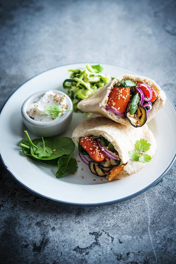 Grilled Vegetable Pitta Photograph by Thys
