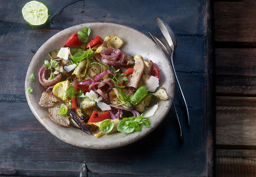 Grilled Vegetable Salad With A Lime Dressing Photograph by Stefan Schulte-ladbeck