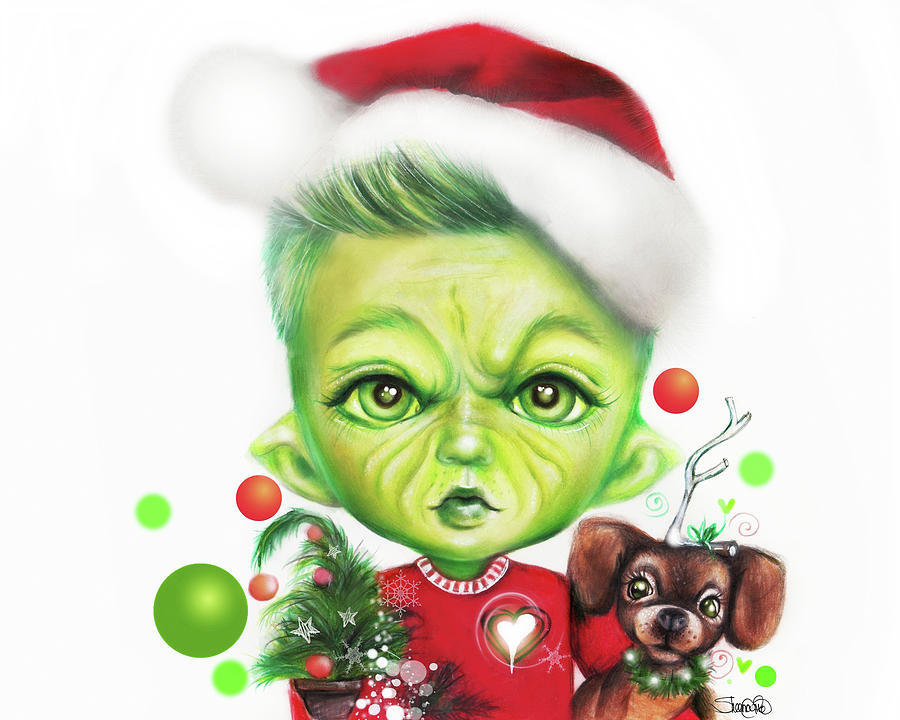 Christmas Mixed Media - Grinchie Guy - Munchkinz Elf by Sheena Pike Art And Illustration