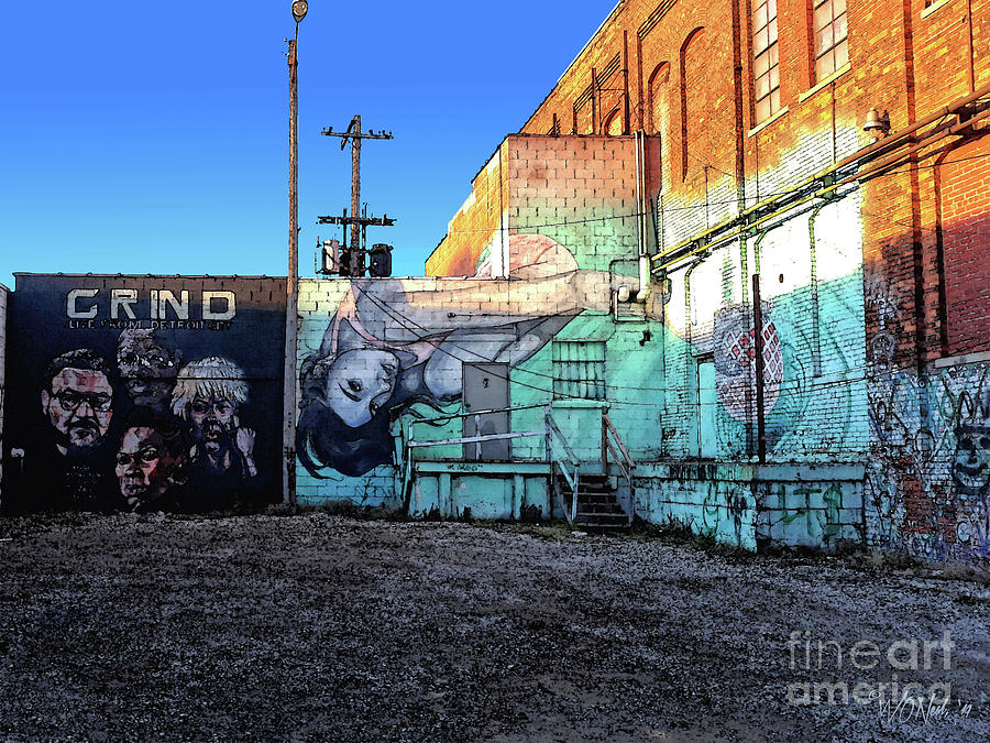 Detroit Digital Art - Grind - Live From Detroit City by Walter Neal