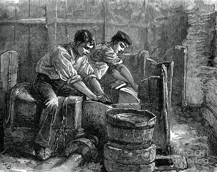 Grinders At Work On A Wheel, C1880 Drawing by Print Collector