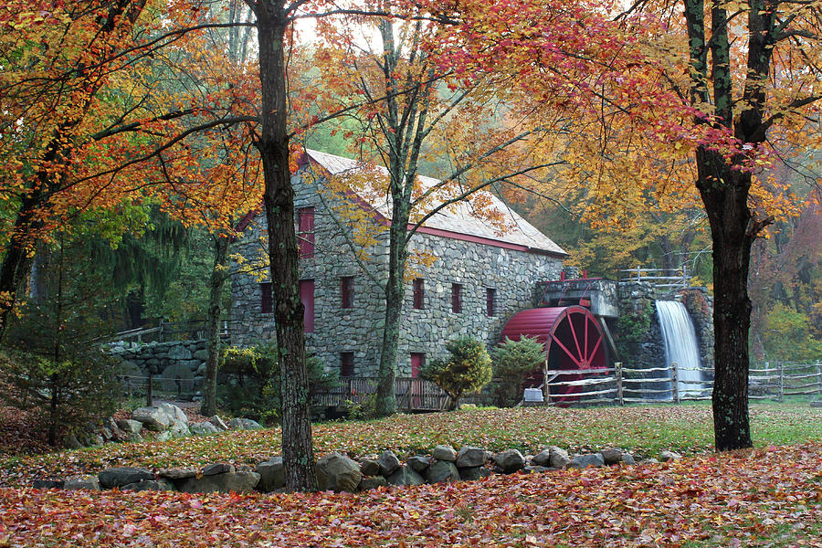 Grist Mill - Autumn Photograph by Sue Feldberg - Pixels