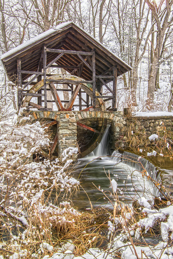 Grist Mill In Fresh Snow Photograph by Angelo Marcialis