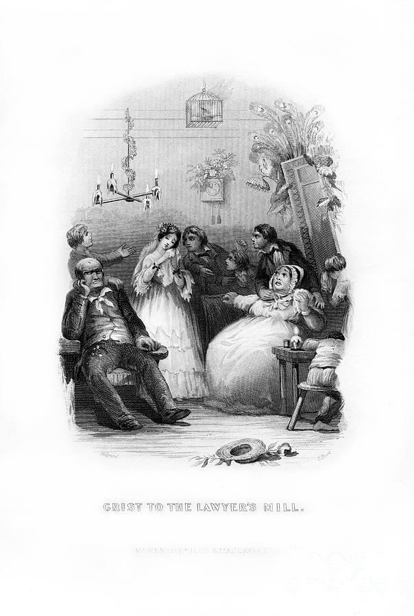 Grist To The Lawyers Mill, 1872.artist Drawing by Print Collector Grist To The Lawyers Mill, 1872.artist Drawing by Print Collector