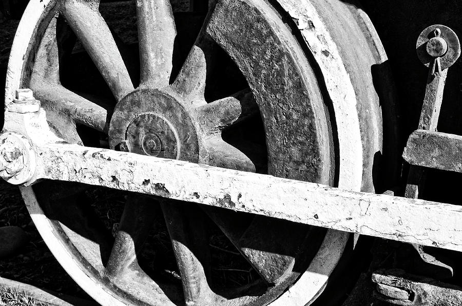 Gritty Steam Engine Wheel Photograph by Tikvahs Hope