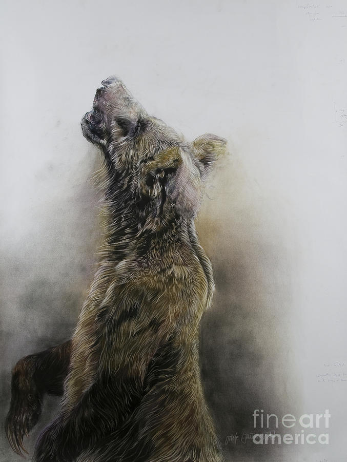 Bear Painting - Grizzly bear 3 by Odile Kidd