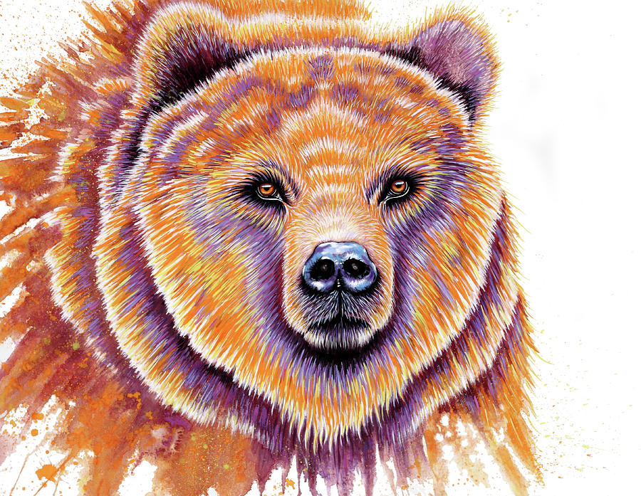 Animal Painting - Grizzly Bear by Michelle Faber