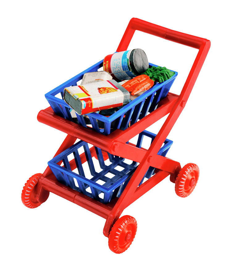 Carrot Drawing - Grocery Cart by CSA Images