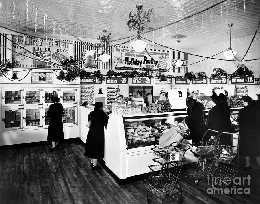 Grocery Store, c1938 Photograph by Granger