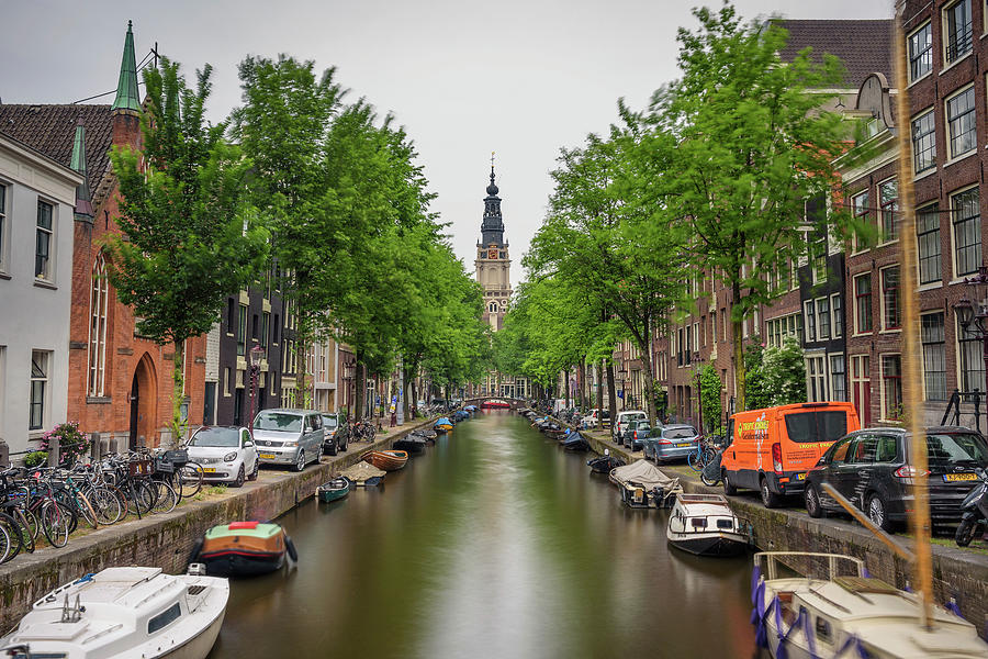 Groenburgwal canal in Amsterdam with the Southern church Photograph by ...