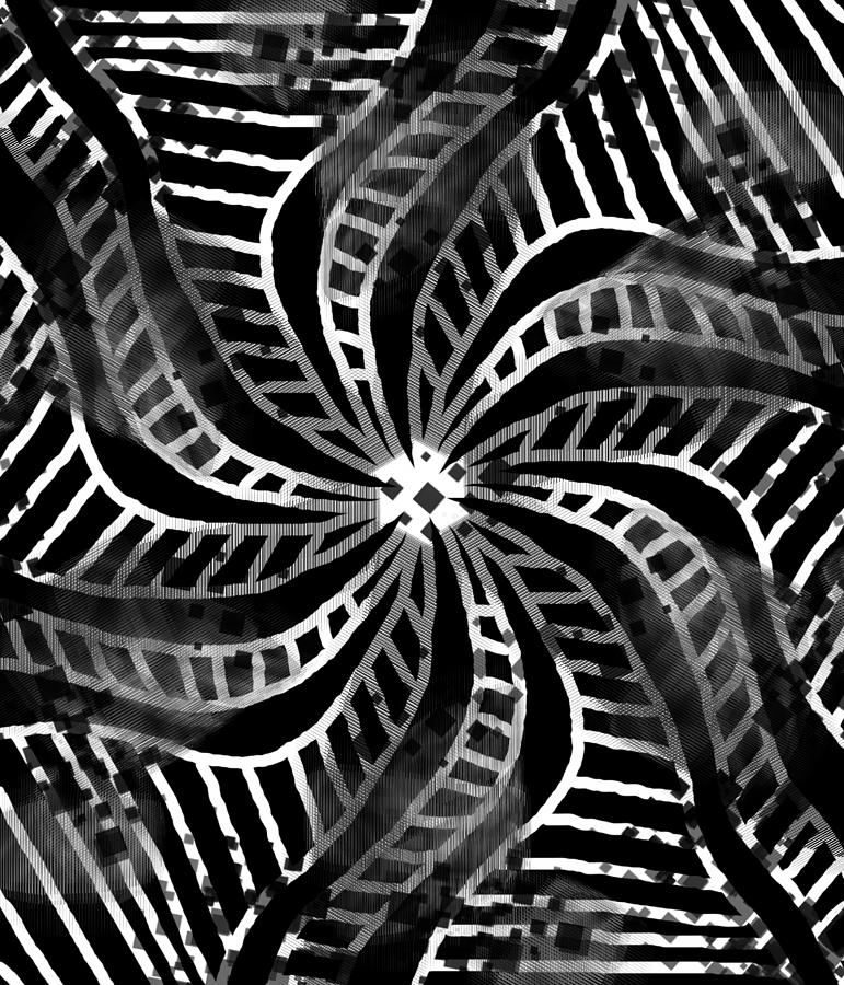 Groove Swirl Absence of Colour  Drawing by Joan Stratton