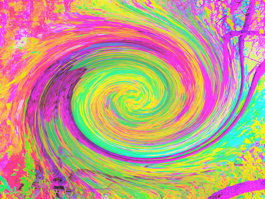Groovy Abstract Purple and Yellow Liquid Swirl Digital Art by My Rubio ...