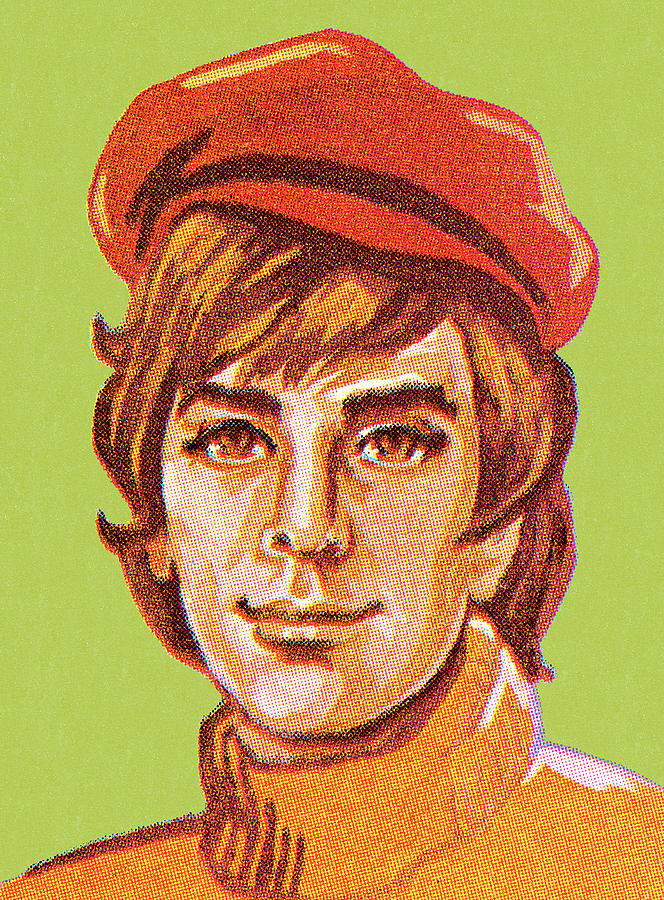 Cool Drawing - Groovy Guy Wearing Hat by CSA Images