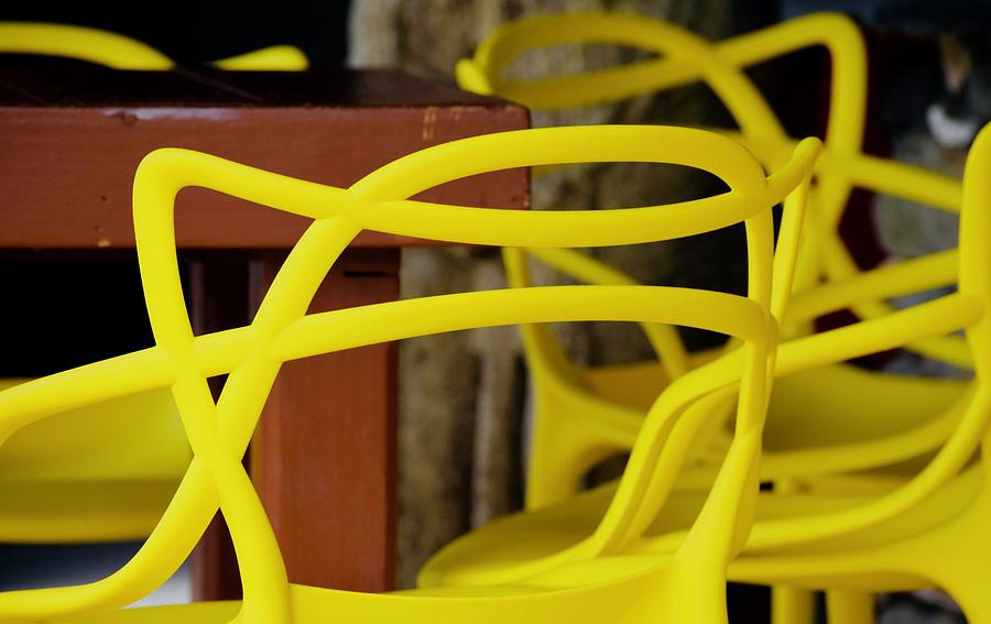 Groovy Yellow Chairs Photograph by Debra Grace Addison