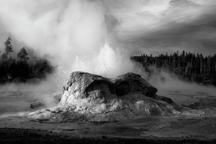 Grotto Geyser Monochrome Photograph by Rick Pisio