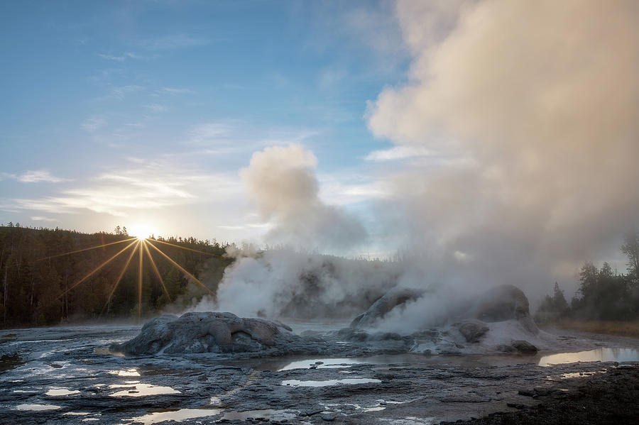 Grotto Geyser Sunrise Photograph by Alex Mironyuk