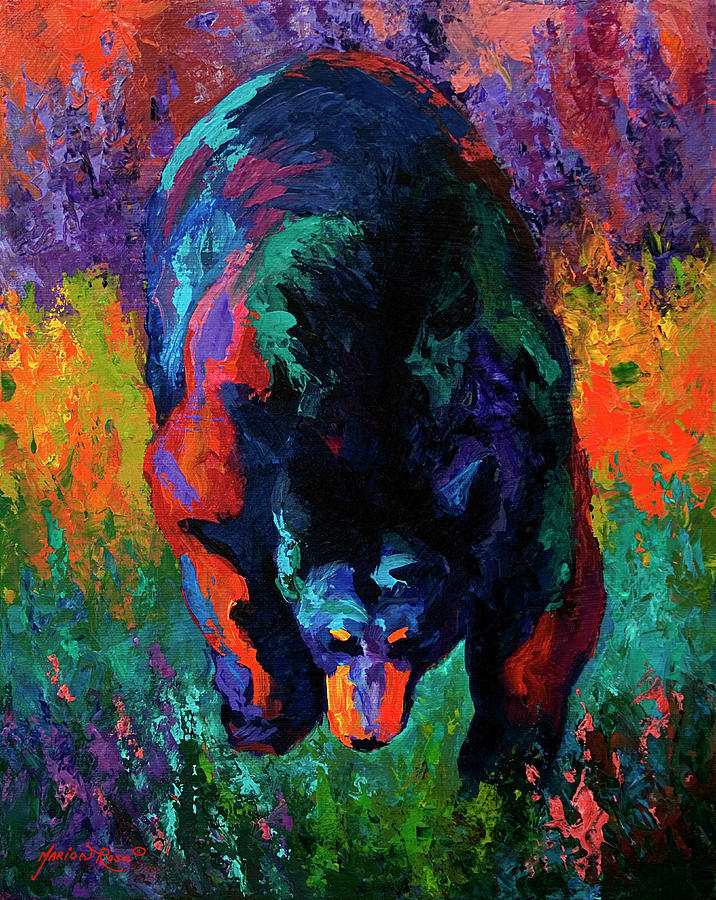 Animal Painting - Grounded Black Bear by Marion Rose