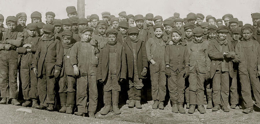 Child Painting - Group of boys working in #9 Breaker Pennsylvania Coal Co., Hughestown Borough, Pittston, Pa. by Unknown