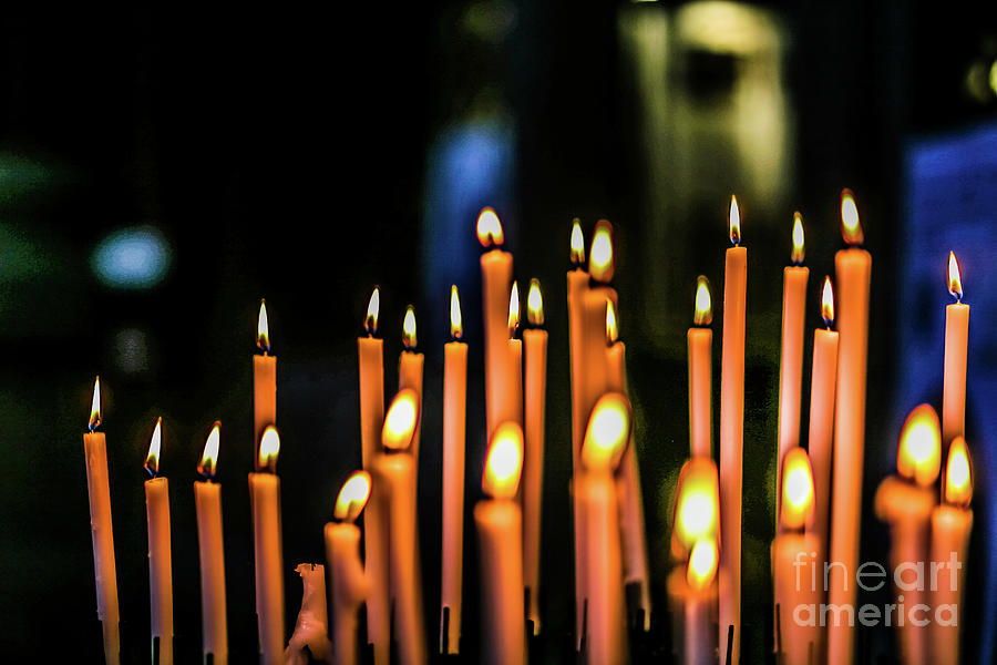 hævn valse Svaghed Group of candles lit up close up view Photograph by Dragos Nicolae  Dragomirescu - Fine Art America