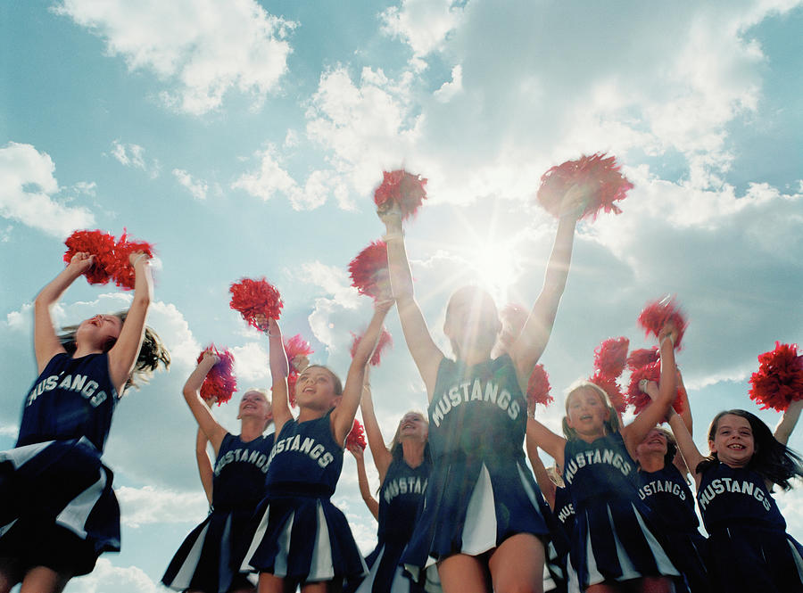 Group Of Cheerleaders 8-10 Jumping Photograph by Britt Erlanson